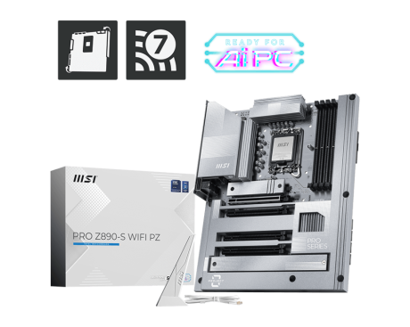 MSI PRO Z890-S WIFI PZ DDR5 8800MHZ(OC) USB 20Gbps 3xM.2 1xTB4 HDMI DISPLAY 2.5G LAN WIFI7 ATX 1851P